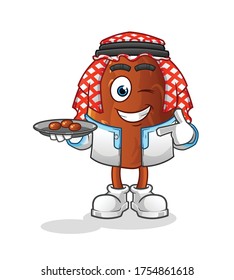 arabian date fruit smiling cartoon. mascot vector illustration