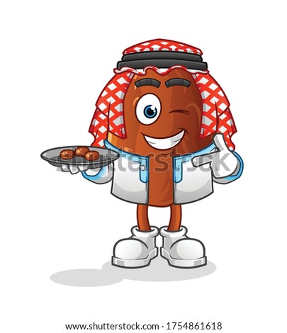 arabian date fruit smiling cartoon. mascot vector illustration