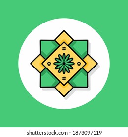 Decoración árabe. Fácil de editar con archivo vectorial. Puede utilizarse para su icono, ilustración, logotipo y fondo de patrón. Especialmente sobre el día islámico.