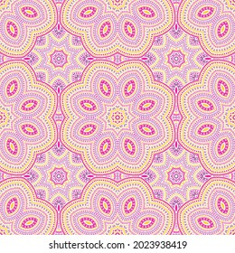 Arabian ethnic mosaic vector seamless pattern. Wallpaper print design. Vintage japanese motif. Ceramic print design. Flower and leaves elements texture.