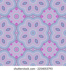 Arabian ethnic mosaic vector seamless pattern. Fabric print design. Vintage tunisian motif. Ceramic print design. Geometric shapes elements texture.