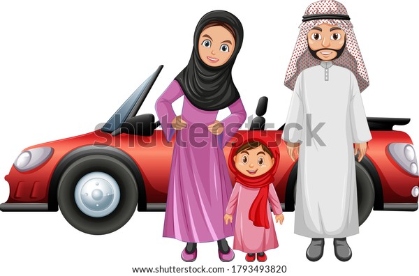 Arabian family on holiday
illustration