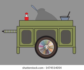 Arabian food cart with one wheel