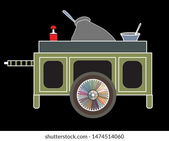 Arabian food cart with one wheel