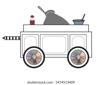 Arabian food cart with two wheels ( Foul Cart )