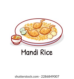 Arabian food chicken mandi rice of middle east traditional dish