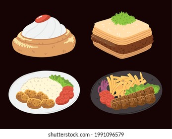 arabian food pastry and lunch