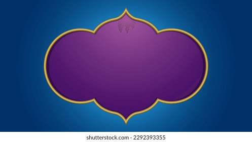 Arabian frame mosque shape window on a blue background vector image. 