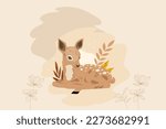 Arabian gazelle with simple background