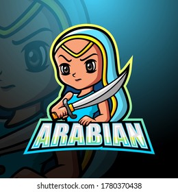 Arabian girl mascot logo design