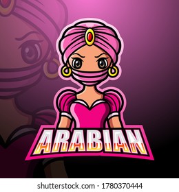 Arabian girl mascot logo design