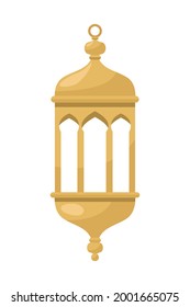 arabian golden lantern hanging icon