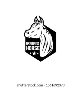 arabian horse concept initial logo