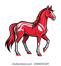 Arabian Horse full body sticker vector illustration design