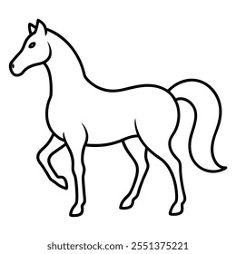 arabian horse icon vactor a white backgrount.