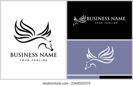 arabian horse phoenix logo template