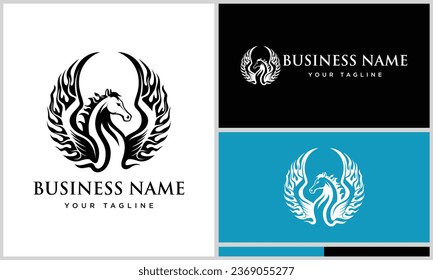 arabian horse phoenix logo template