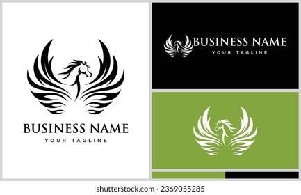 arabian horse phoenix logo template