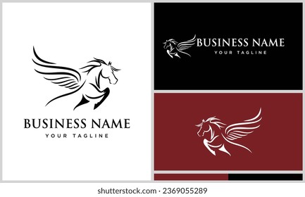 arabian horse phoenix logo template