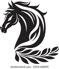 Arabian horse shaped letter L logo