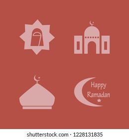 arabian icon. arabian vector icons set mosque, happy ramadan and arab woman