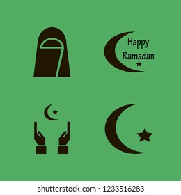 arabian icon. arabian vector icons set arab woman, hands islam sign, islam symbol and happy ramadan