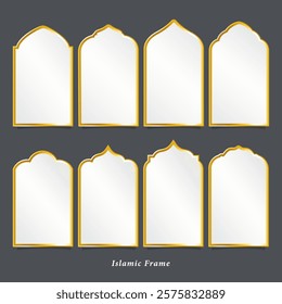 Arabian Islamic Frame Element for Ramadan – Elegant Vector Design Featuring Ornamental Borders, Geometric Patterns, and Traditional Motifs. Perfect for Ramadan, Eid, and Islamic.