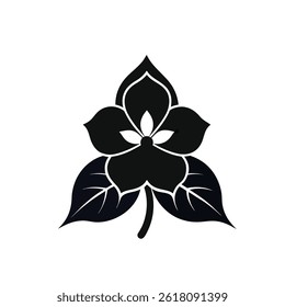 Arabian Jasmine Flower Silhouette Vector Illustration

