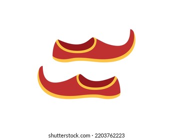 Arabian khussa footwear vector icon illustration on white isolated background.