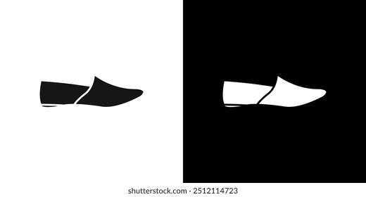 Arabian khussa icon Black line art vector logo set