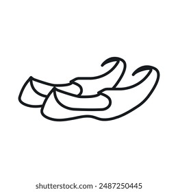 Arabian khussa linear logo mark in black and white