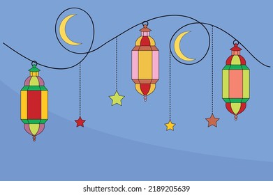 arabian lantern element decoration of eid al adha