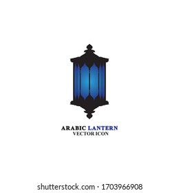 Arabian lantern for ramadan icon flat style. Isolated on white background. illustration.