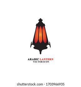 Arabian lantern for ramadan icon flat style. Isolated on white background. illustration.