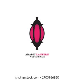 Arabian lantern for ramadan icon flat style. Isolated on white background. illustration.