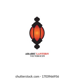 Arabian lantern for ramadan icon flat style. Isolated on white background. illustration.