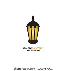 Linterna árabe para el estilo de Icono de ramadán. Aislado sobre fondo blanco.ilustración.