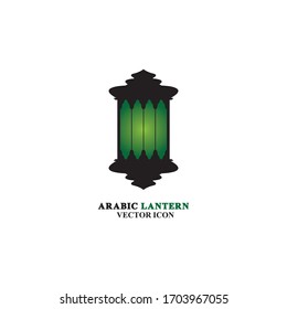 Arabian lantern for ramadan icon flat style. Isolated on white background. illustration.