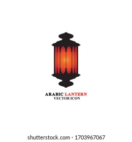 Arabian lantern for ramadan icon flat style. Isolated on white background. illustration.