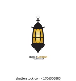Arabian lantern for ramadan icon flat style. Isolated on white background. illustration.