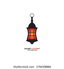 Arabian lantern for ramadan icon flat style. Isolated on white background. illustration.