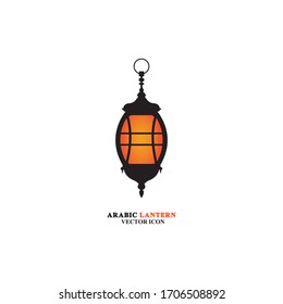 Arabian lantern for ramadan icon flat style. Isolated on white background. illustration.