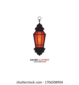 Arabian lantern for ramadan icon flat style. Isolated on white background. illustration.