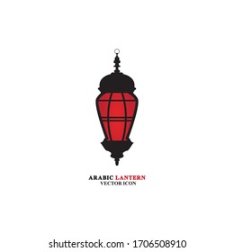 Arabian lantern for ramadan icon flat style. Isolated on white background. illustration.