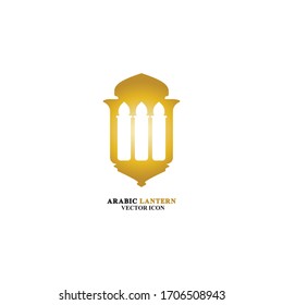 Arabian lantern for ramadan icon flat style. Isolated on white background. illustration.