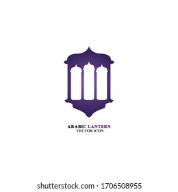 Arabian lantern for ramadan icon flat style. Isolated on white background. illustration.