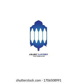 Arabian lantern for ramadan icon flat style. Isolated on white background. illustration.