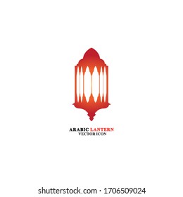 Arabianische Laterne für Rmadan Icon flach Stil. Einzeln auf weißem Hintergrund.  Illustration.