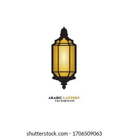 Arabianische Laterne für Rmadan Icon flach Stil. Einzeln auf weißem Hintergrund.  Illustration.