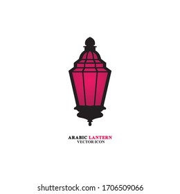 Arabian lantern for ramadan icon flat style. Isolated on white background. illustration.